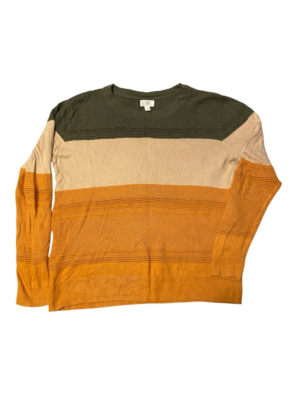Market & Spruce Olive Green Knit Sweater EUC